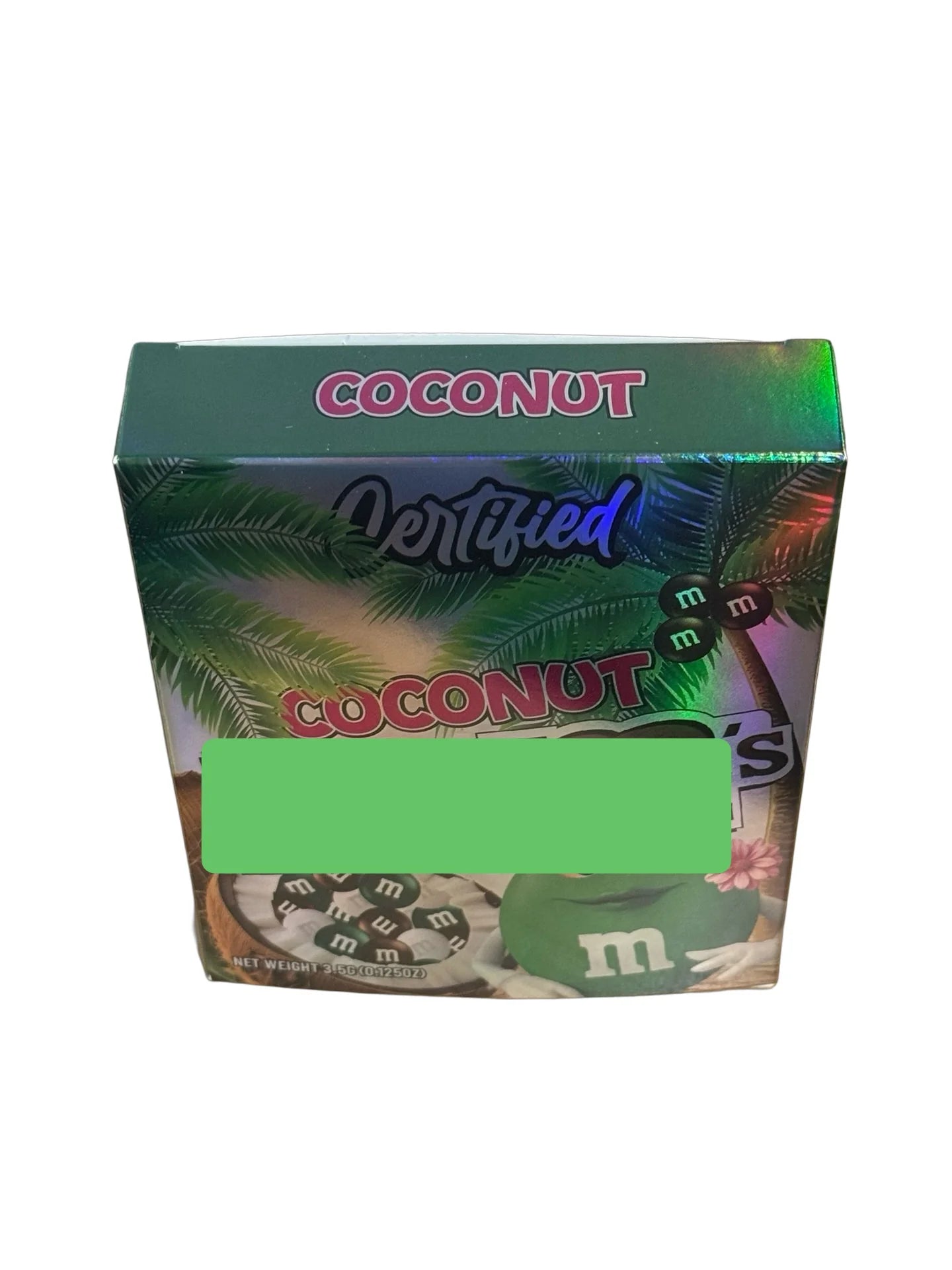 Coconut Em & Em’s 3.5g Mylar Bags & Boxes Certified