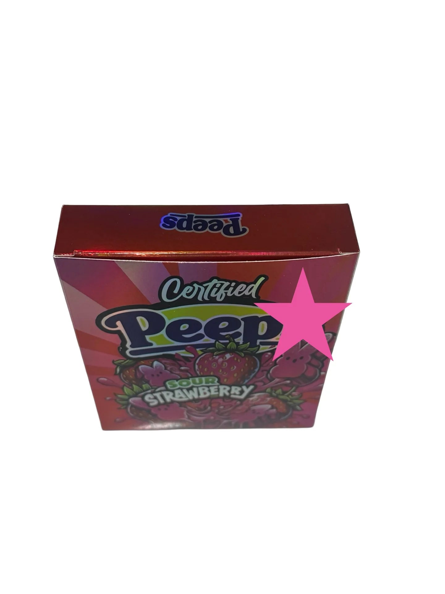 Sour Strawberry Peepz 3.5g Mylar Bags & Boxes Certified